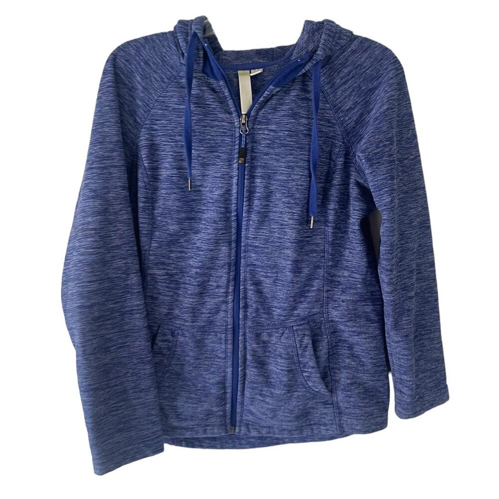 Green Tea Women's Size Small Blue Heathered Outdoor Full Zip Sweater‎